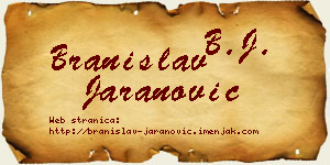 Branislav Jaranović vizit kartica